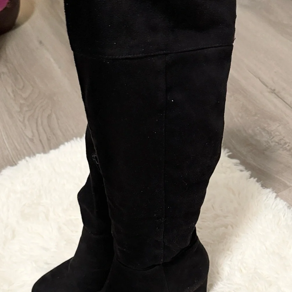 Diba Black Over-the-Knee Suede Boots